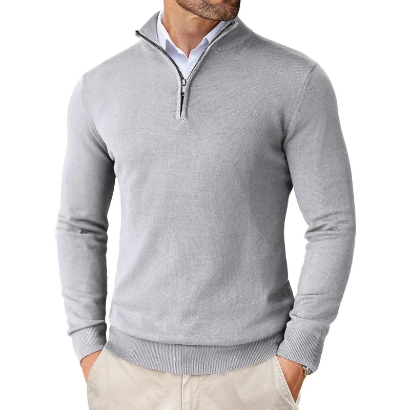 Autumn Men'S Quarter Zip up Sweaters Slim Fit Lightweight Outdoor Mock Neck Pullover Sweaters Half Turtleneck Knitted Streetwear