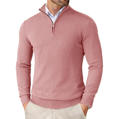 Autumn Men'S Quarter Zip up Sweaters Slim Fit Lightweight Outdoor Mock Neck Pullover Sweaters Half Turtleneck Knitted Streetwear