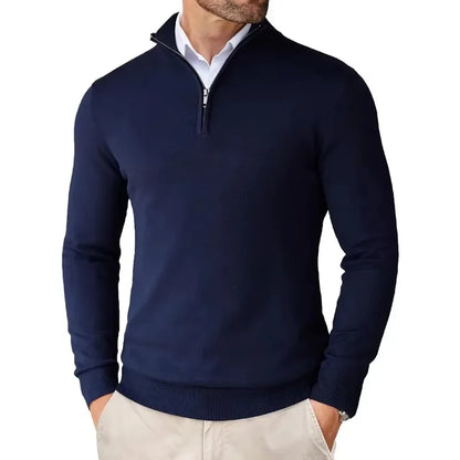 Autumn Men'S Quarter Zip up Sweaters Slim Fit Lightweight Outdoor Mock Neck Pullover Sweaters Half Turtleneck Knitted Streetwear