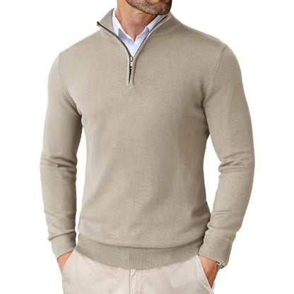 Autumn Men'S Quarter Zip up Sweaters Slim Fit Lightweight Outdoor Mock Neck Pullover Sweaters Half Turtleneck Knitted Streetwear