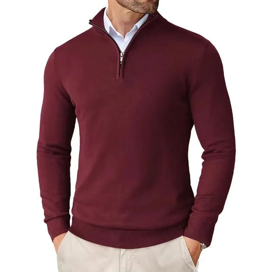 Autumn Men'S Quarter Zip up Sweaters Slim Fit Lightweight Outdoor Mock Neck Pullover Sweaters Half Turtleneck Knitted Streetwear