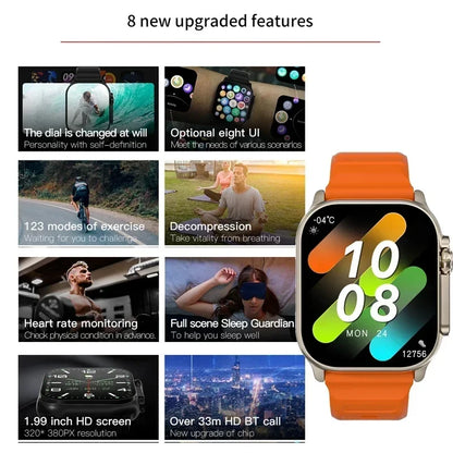 Elevate Your Fitness Journey with the 2026 New Men Smart Watch - 2.01 Inch HD Screen, Bluetooth Calling, and Multi Sport Tracking for Android and iOS