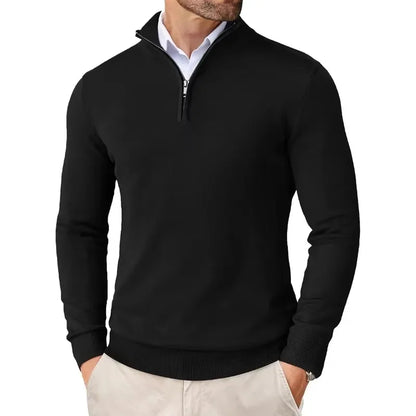 Autumn Men'S Quarter Zip up Sweaters Slim Fit Lightweight Outdoor Mock Neck Pullover Sweaters Half Turtleneck Knitted Streetwear