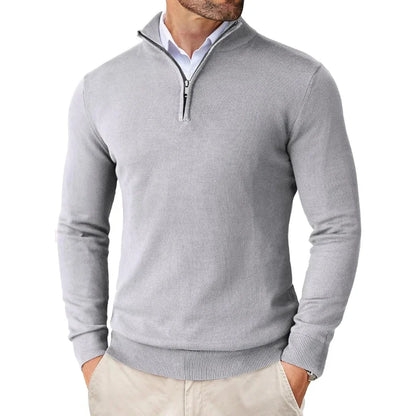 Autumn Men'S Quarter Zip up Sweaters Slim Fit Lightweight Outdoor Mock Neck Pullover Sweaters Half Turtleneck Knitted Streetwear