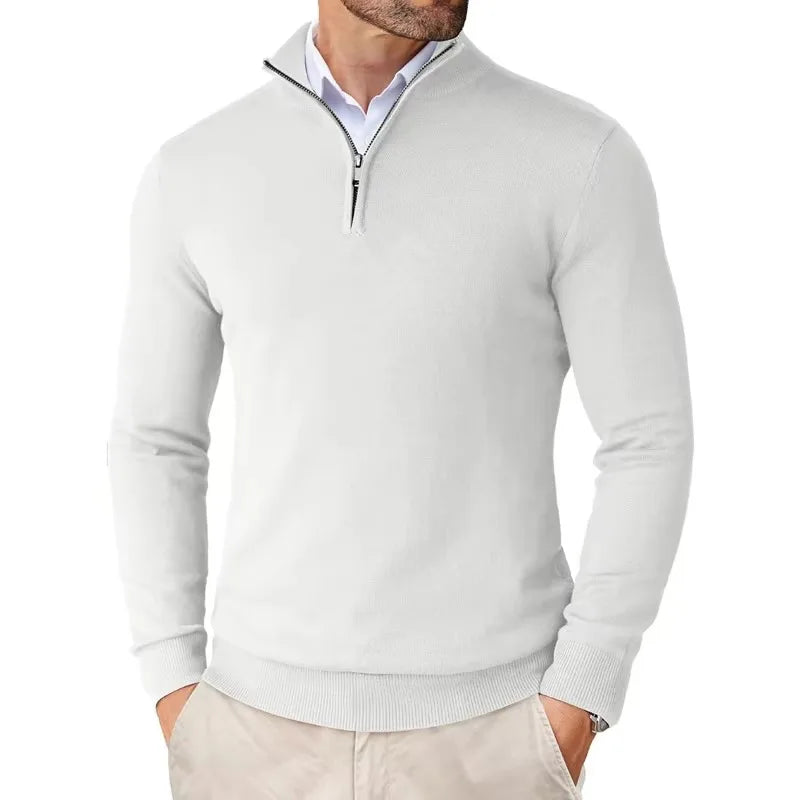 Autumn Men'S Quarter Zip up Sweaters Slim Fit Lightweight Outdoor Mock Neck Pullover Sweaters Half Turtleneck Knitted Streetwear