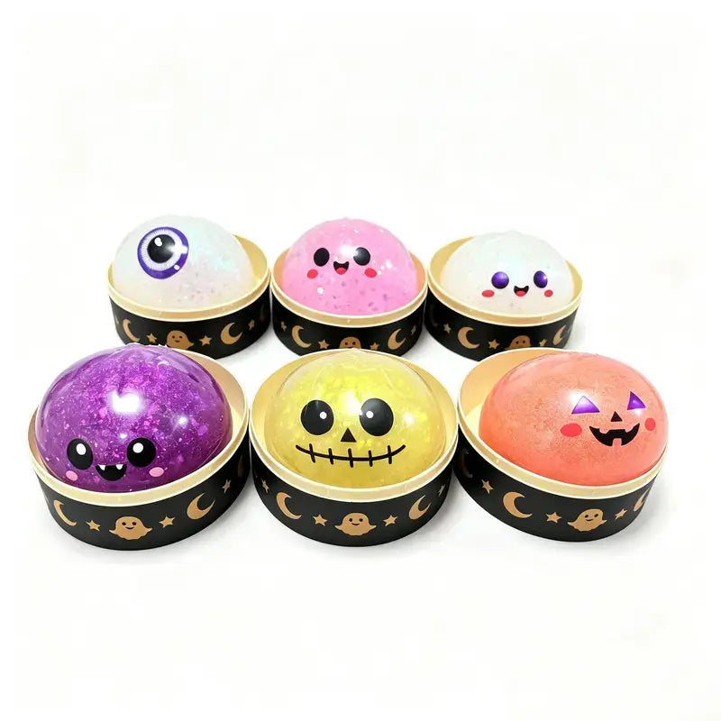 Adorable Halloween Ghost Maruko Squishy Squeeze Toy Set - Mini Stress Relievers for Spooky Fun and Party Treats
