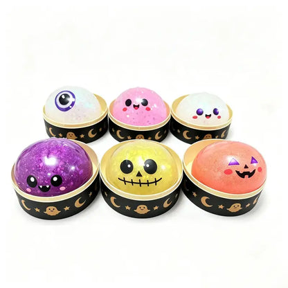 Adorable Halloween Ghost Maruko Squishy Squeeze Toy Set - Mini Stress Relievers for Spooky Fun and Party Treats