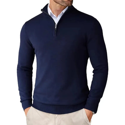 Autumn Men'S Quarter Zip up Sweaters Slim Fit Lightweight Outdoor Mock Neck Pullover Sweaters Half Turtleneck Knitted Streetwear